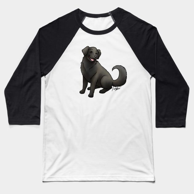 Dog - Flat Coat Retriever Golden Black Baseball T-Shirt by Jen's Dogs Custom Gifts and Designs